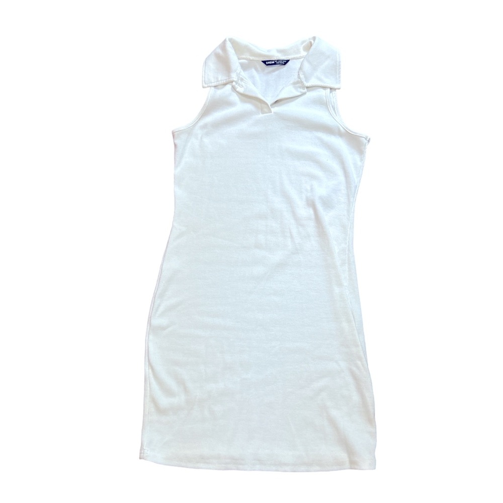 👄 Preppy, Minimalist Sleeveless white polo tenis dress size L